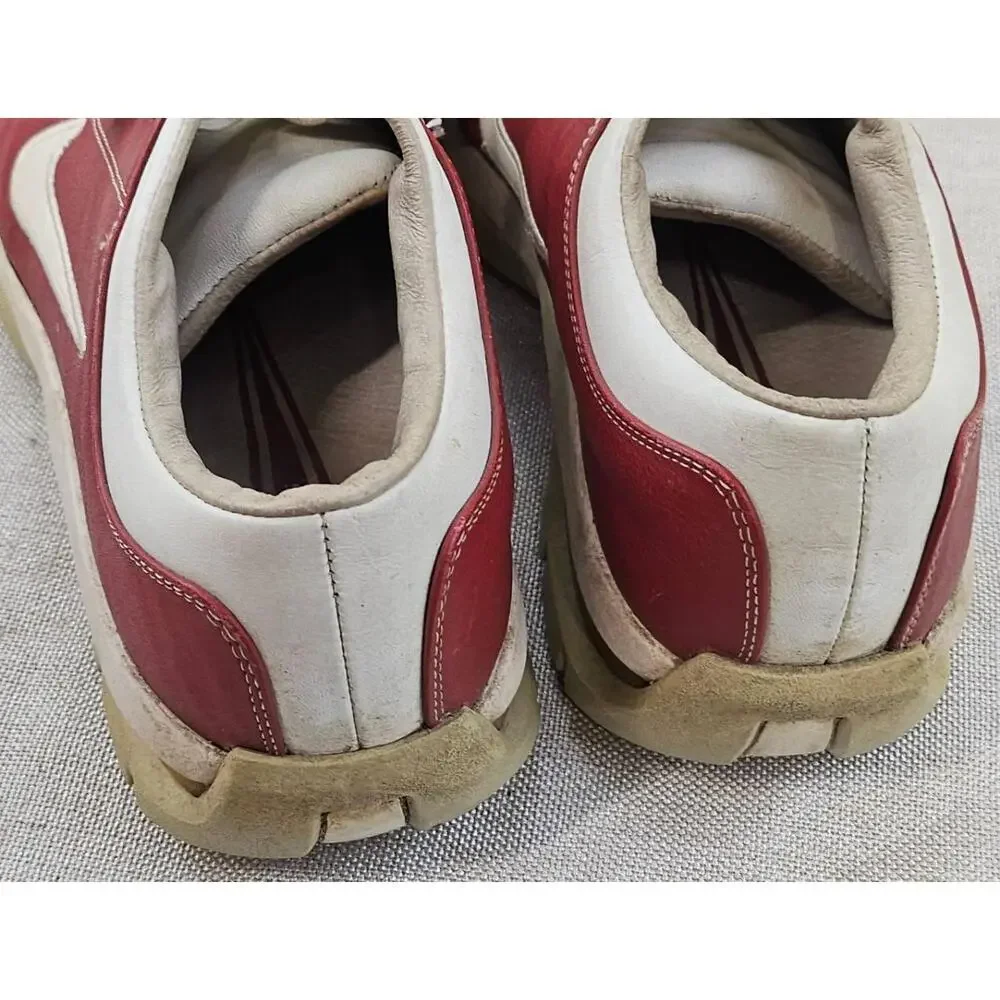 Vtg Nike Air‎ Max Golf Athletic Shoes Red White Spikes Leather Womens US 8